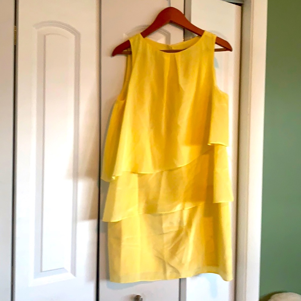 Yellow silk dress